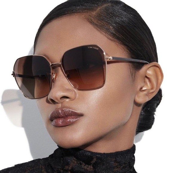 Tom Ford Gold and Brown Sunglasses - Picture 2 of 11